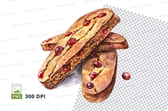 Gourmet bacon strips stacked fresh cooking clipart png Product Image 1