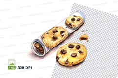 Chocolate chip cookies clipart transparent PNG high detail Product Image 1