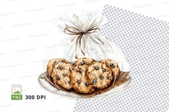 Homemade chocolate chip cookies gift bag clipart PNG Product Image 1