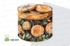 Golden cookies jar clipart PNG transparent background food Product Image 1