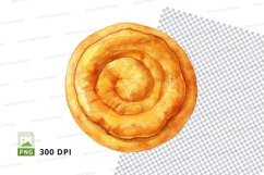 Golden glazed donut clipart transparent PNG high detail Product Image 1