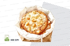Fresh apple pie in parchment paper clipart png transparent Product Image 1