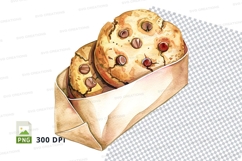 Fresh baked bread loaf in paper clipart png Product Image 1