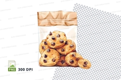 Blueberry cookies stack paper bag clipart transparent PNG Product Image 1