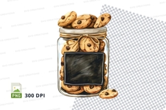 Chocolate chip cookies jar clipart transparent PNG Product Image 1