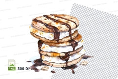Stacked pancakes syrup butter clipart png dessert Product Image 1