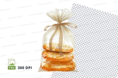 Gift bag with stacked bread loaves clipart transparent PNG Product Image 1