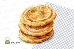 Stack golden pancakes syrup breakfast clipart PNG Product Image 1