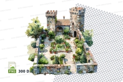 3D castle clipart garden illustration isolated PNG Product Image 1