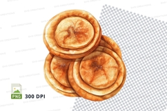 Golden crispy donuts stack transparent background PNG clipar Product Image 1