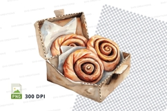 Fresh cinnamon rolls basket clipart transparent PNG Product Image 1