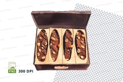 Chocolate chip cookies gift box clipart transparent PNG Product Image 1