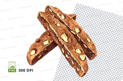 Almond biscotti cookies stacked clipart transparent PNG high Product Image 1