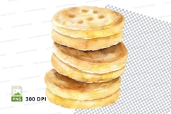 Stack of golden pancakes clipart png transparent background Product Image 1