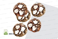 Chocolate chip cookies stack clipart transparent PNG 300 DPI Product Image 1