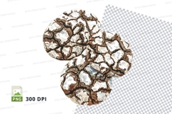 Golden chocolate heart clipart PNG transparent 300 DPI Product Image 1