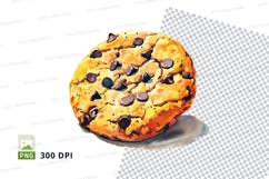 Chocolate chip cookie clipart PNG isolated on white backgrou Product Image 1
