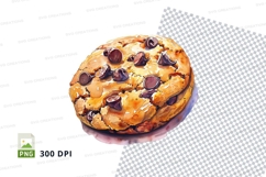 Chocolate chip cookie isolated on white background clipart Product Image 1