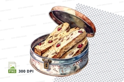 Biscuit tin clipart png crispy cookies dessert food illustra Product Image 1