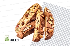 Almond biscotti cookies stacked rustic clipart PNG Product Image 1