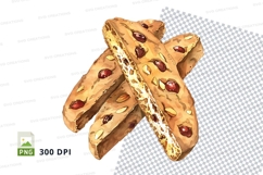 Pecan nut biscuits stacked clipart transparent background Product Image 1