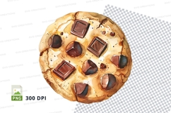 Chocolate pizza clipart png dessert topping sweet treat isol Product Image 1