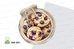 Blueberry cookies in wire basket clipart PNG transparent Product Image 1