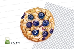 Blueberry pizza clipart isolated transparent PNG high detail Product Image 1