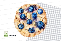 Blueberry pizza clipart isolated transparent PNG high detail Product Image 1