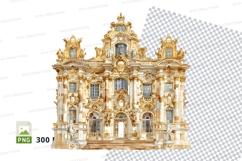 Golden baroque palace clipart PNG transparent luxury buildin Product Image 1