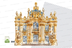 Golden Baroque Palace Clipart PNG Ornate Architecture Product Image 1