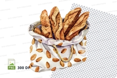 Almond chocolate cookies bundle in checkered cloth bag Product Image 1