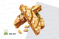 Almond cookies stacked with whole nuts clipart transparent P Product Image 1