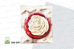 Red cinnamon roll swirl clipart transparent PNG high detail Product Image 1