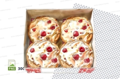 Strawberry shortcake cookies in gift box clipart png Product Image 1