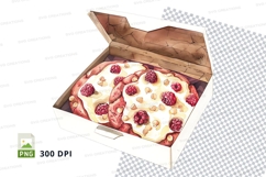 Pepperoni pizza in open cardboard box clipart PNG Product Image 1