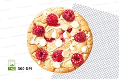 Fresh berry banana pizza clipart transparent PNG high detail Product Image 1