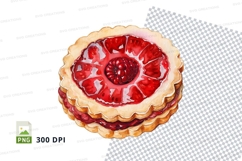 Fresh strawberry cake slice clipart PNG high detail Product Image 1