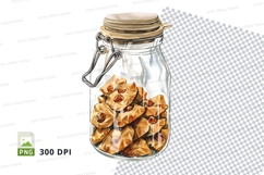 Walnut pieces in glass jar clipart transparent background Product Image 1