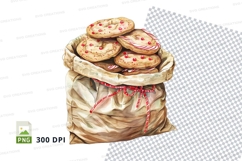 Fresh baked cookies in paper bag clipart PNG transparent Product Image 1