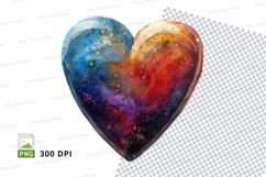 Colorful galaxy heart clipart transparent PNG high resolutio Product Image 1