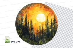 Sunrise over forest clipart transparent background nature gl Product Image 1