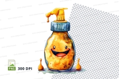 Happy oil can clipart smiling yellow spray bottle illustrati Product Image 1