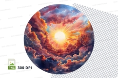 Vibrant planet sunrise cosmic clipart transparent PNG Product Image 1