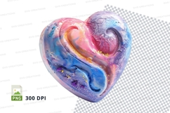 Watercolor heart clipart PNG transparent love symbol 300 DPI Product Image 1