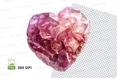 Pink heart clipart transparent love decoration PNG 300 DPI Product Image 1