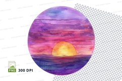 Vibrant planet sunset clipart transparent PNG high resolutio Product Image 1