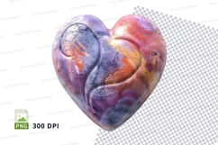 Colorful abstract heart clipart PNG 300 DPI love symbol Product Image 1