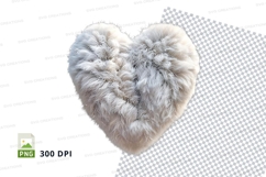 Handmade white knitted heart clipart PNG high resolution lov Product Image 1