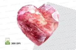 Pink gemstone heart clipart transparent background love deco Product Image 1